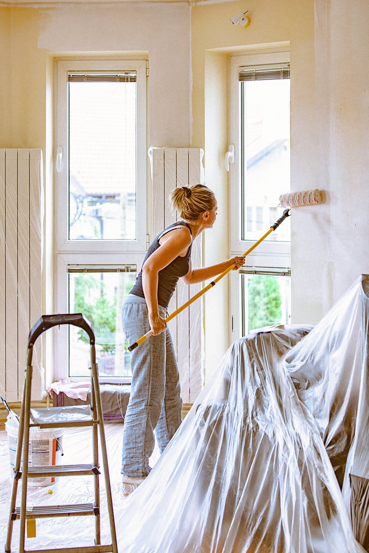 Team member working with the tools of the trade on a home improvement project